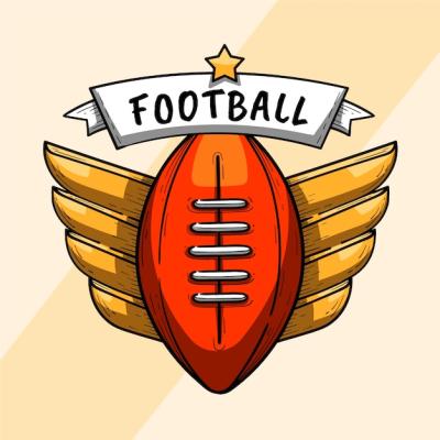 Hand Drawn American Football Logo Template – Free Download