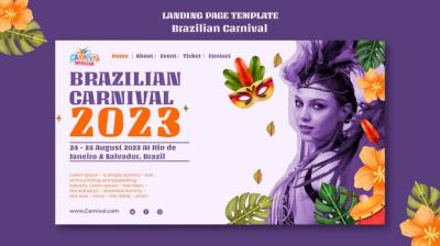 Realistic Brazilian Carnival Landing Page Template – Free Download