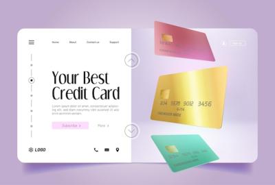 Best Credit Card Banner Vector – Realistic 3D Bank Cards Illustration for Personal Banking Service – Free Download