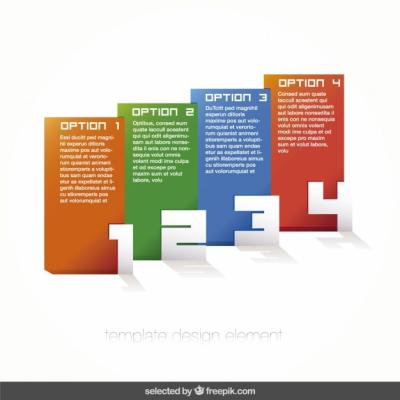 Four Diagonal Infographic Steps – Free Download