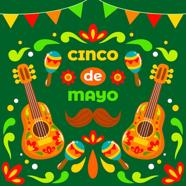 Hand-drawn Cinco de Mayo Day Vector Templates – Free Download