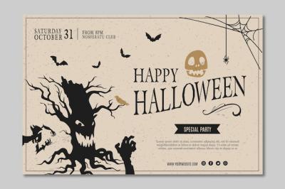 Halloween Party Banner Template – Download Free Stock Photo