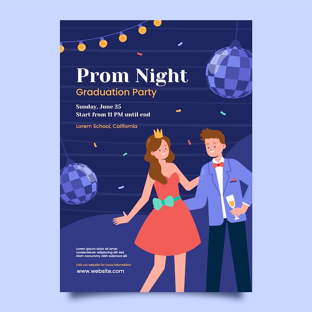 Flat Prom Vertical Flyer Template – Free Download