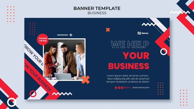 Business Concept Horizontal Banner Template – Free Download