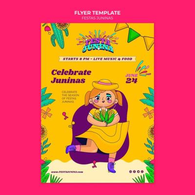 Festas Juninas Poster Template Design – Free Download