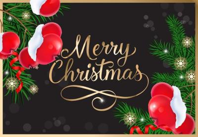 Merry Christmas Lettering in Frame – Free Download for Stock Photo