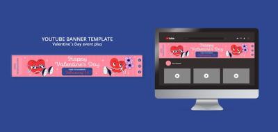 Valentine’s Day Celebration YouTube Banner Template – Free Download