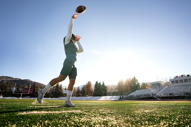 American Football Player Training on the Field – Free Download