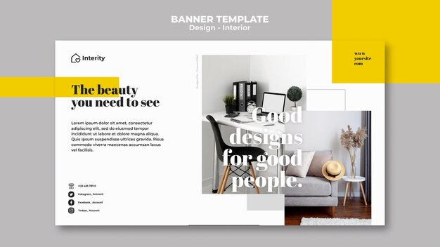 Interior Design Furniture Banner Template – Download Free Stock Photo