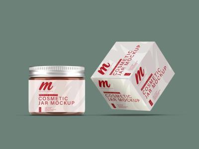 Cosmetic Jar and Box Mockup – Free to Download