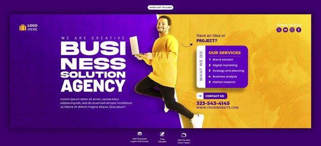 Digital Marketing Agency and Corporate Facebook Cover Banner Template – Free Download