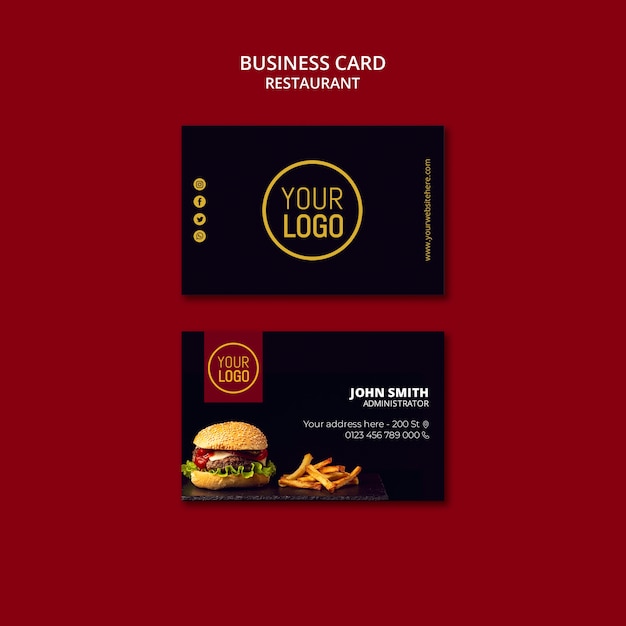 Business Card Design for Restaurant – Free Download