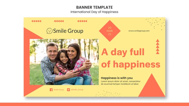 International Day of Happiness Banner – Free Stock Photo for Download