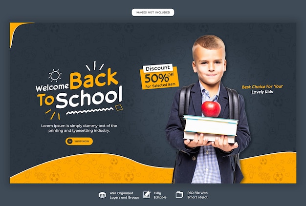 Back to School Web Banner Template – Free to Download