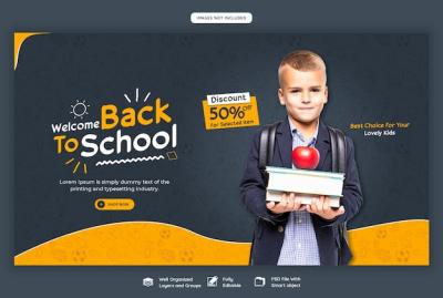 Back to School Web Banner Template – Free to Download