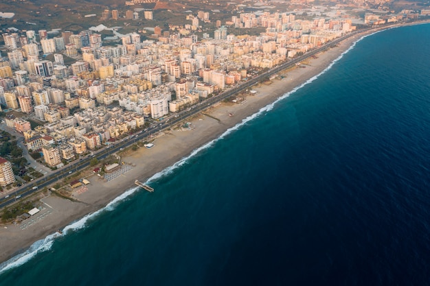 Aerial View of Coastal City in Turkey – Free Stock Photo for Download