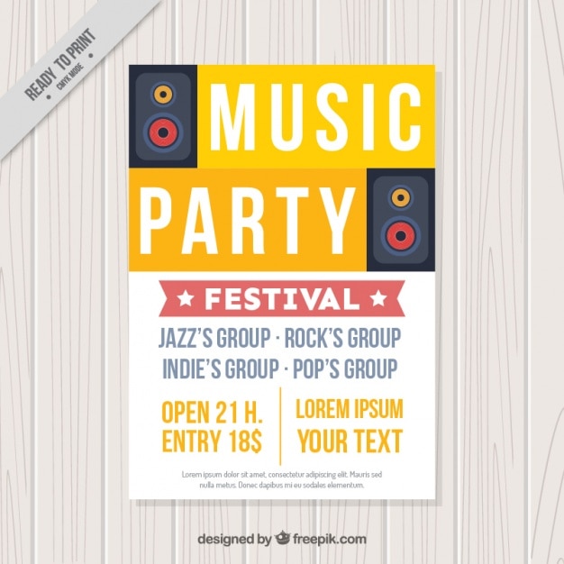 Music Party Brochure Design – Free Download