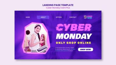 Gradient Cyber Monday Landing Page – Download Free Stock Photo