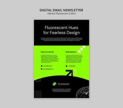 Vibrant Fluorescent Colored Shapes Template – Free to Download