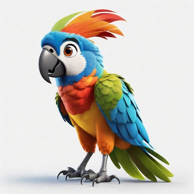 A Parrot 3D Character on a White Background – Free Stock Photo for Download