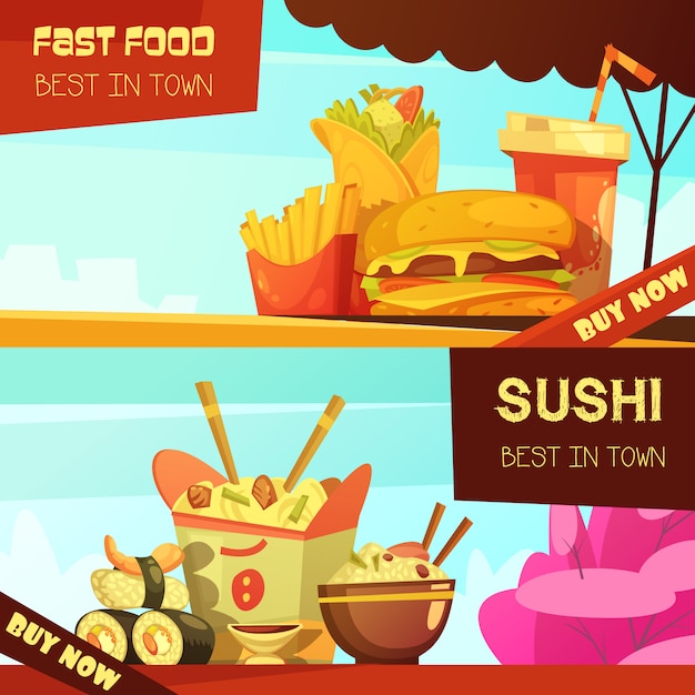 Best Fast Food Restaurant Ads Featuring Sushi Cartoon – Free Download