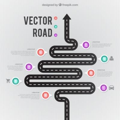 Curved Road Infographic – Free Download