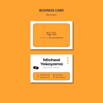 Business Strategy Flat Design Business Card – Free Download