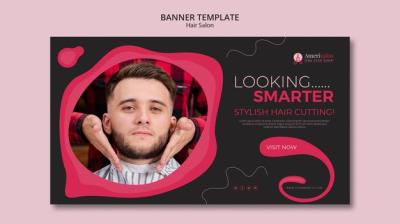 Horizontal Banner Template for Hair Salon – Free Download