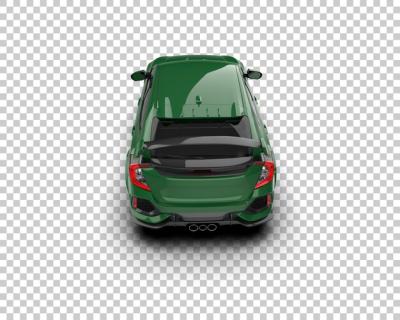 A Green Car with the Hood Open on a White Background – Free Download