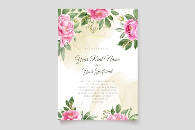 Elegant Roses and Peonies Floral Card Set – Free Download