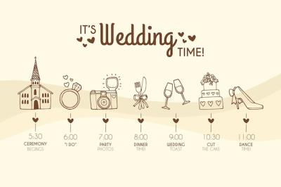 Hand Drawn Wedding Timeline Template – Free Download