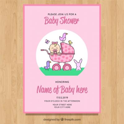 Hand-Drawn Baby Shower Invitation – Free to Download