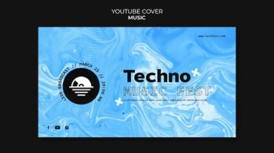 Techno Music Festival YouTube Cover Template – Free Download