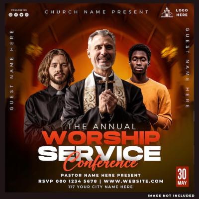 Church Conference Flyer Social Media Post Template Design – Free Download