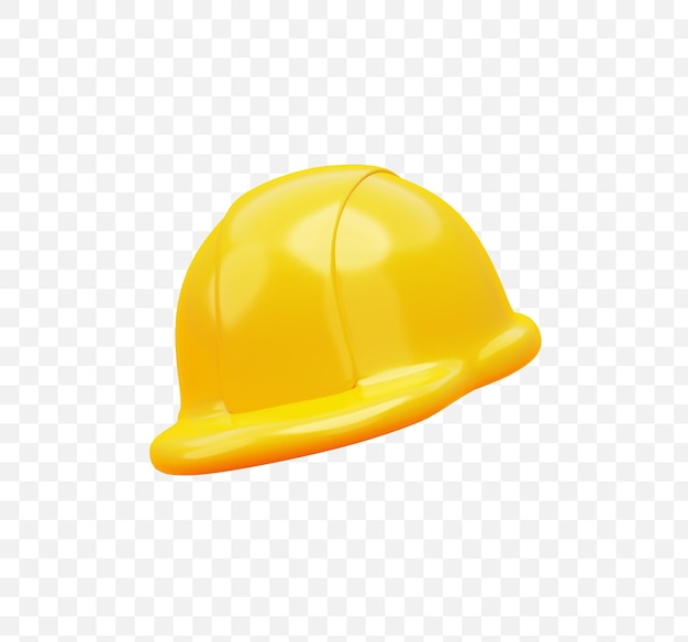 3D Icon Mockup Illustration of Yellow Helmet for Construction Safety – Free Download