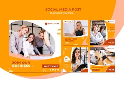 Business Team Social Media Post Template – Free Download