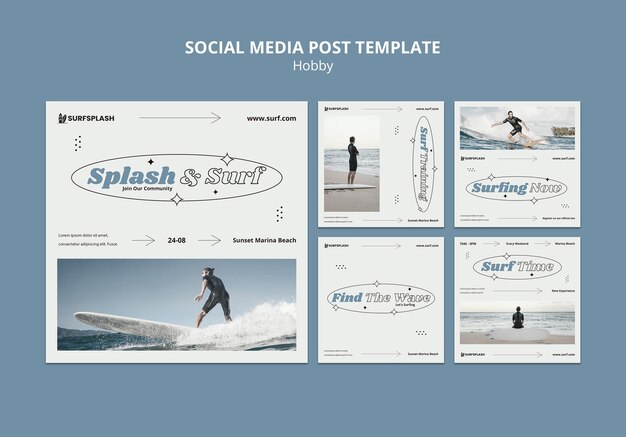 Splash and Surf Social Media Post Templates – Free Download