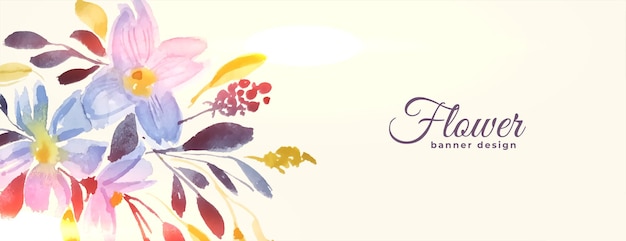 Lovely Spring Season Floral Banner in Watercolor Style â Free Download