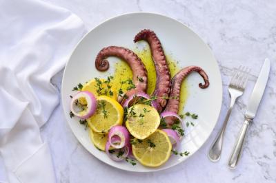 Delicious Cooked Octopus on a Plate – Free Stock Photo for Download