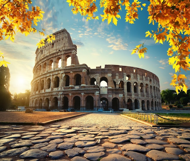 Road to Colosseum on a Tranquil Autumn Morning – Free Download