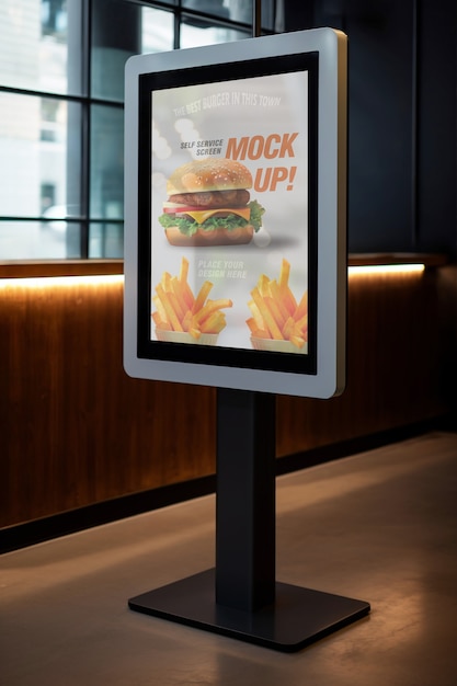 Self-Service Restaurant Screen Mockup – Free Stock Photo for Download