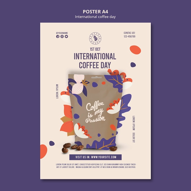 International Coffee Day Poster Template – Free to Download