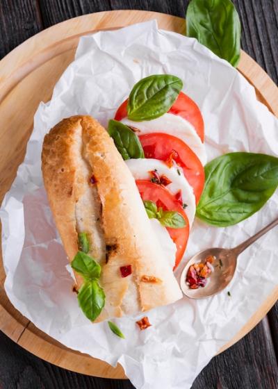 Delicious Top View Mozzarella Sandwich – Free Download