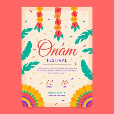 Onam Vertical Poster Template – Free Download