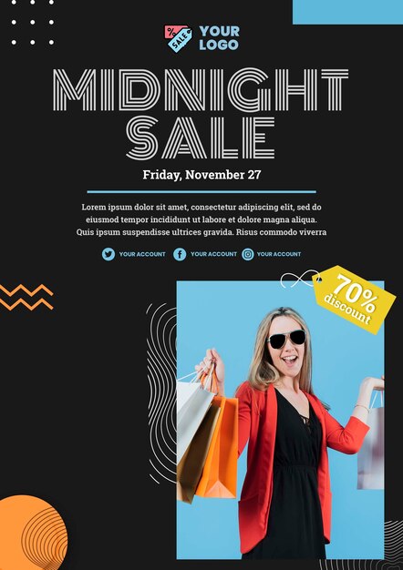 Fashion Sale Concept Poster Template – Free Download