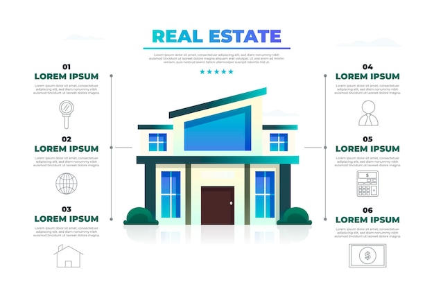 Gradient Real Estate Infographic Template – Free Download, Free Stock Photo