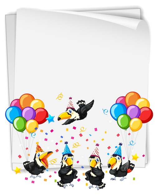 Party-Themed Blank Banner with Birds – Free Download