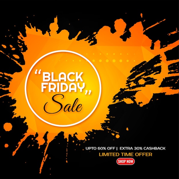 Black Friday Sale Yellow Splash Design Background – Free Download