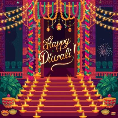 Beautiful Happy Diwali Poster Background Design – Free Download