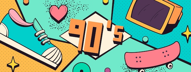 90’s Nostalgic Hand Drawn Facebook Cover – Free Download